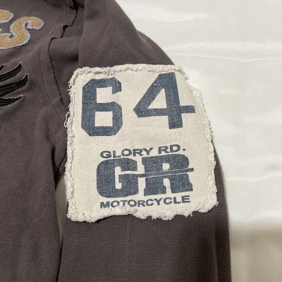 Vintage Y2K 64 Glory Rd Sweatshirt Full Zip Long Sleeve Grunge Men's L Brown - Picture 3 of 7